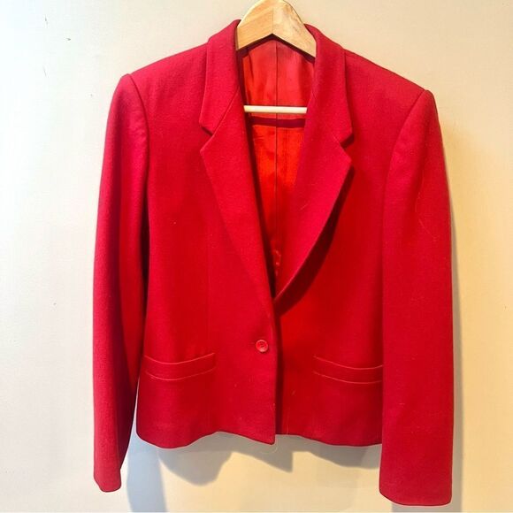 Allison McCabe red wool blazer.  Size M - Picture 1 of 6